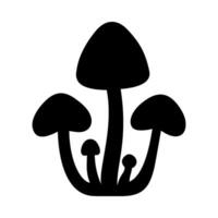 Mushrooms Silhouette Illustration On Isolated Background vector