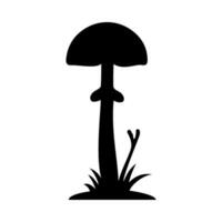 Mushrooms Silhouette Illustration On Isolated Background vector