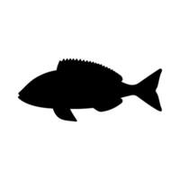 Tropical Fish Silhouette Illustration On Isolated Background vector