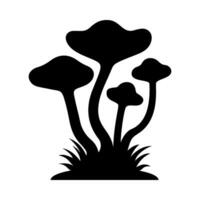 Mushrooms Silhouette Illustration On Isolated Background vector