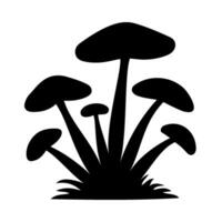 Mushrooms Silhouette Illustration On Isolated Background vector