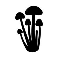 Mushrooms Silhouette Illustration On Isolated Background vector