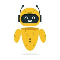 Chatbot neural network, AI servers and robots technology. Cute chatbot ai character. vector