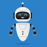 Chatbot neural network, AI servers and robots technology. Cute chatbot ai character. vector