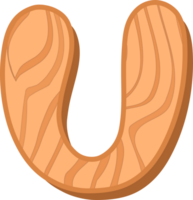 Wooden Alphabet Letter U png