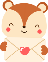 schattig eekhoorn dier en Valentijn liefde brief png