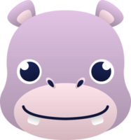 hippopotame animal tête png