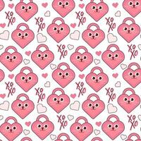 seamless pattern with love padlocks vector