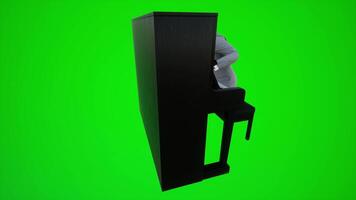 3d green screen an architect playing the piano in European bars from three cornered angle video