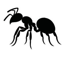 Black and white Acacia Ant Silhouette. Vector Illustration.