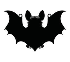 Vector, isolated silhouette of aba roundleaf bat. vector