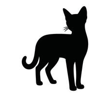 negro y blanco vector ilustración de abisinio gato.