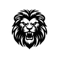 silueta de un enojado león mascota logo icono símbolo vector ilustración