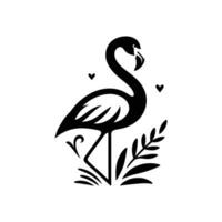 Flamingo Logo Silhouetted Bird Cartoon Vector Art Symbol Illustration