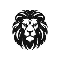 silueta de un enojado león mascota logo icono símbolo vector ilustración