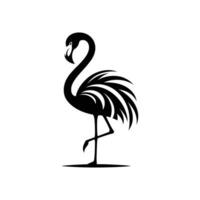 Silhouetted Flamingo bird art symbol logo icon vector cartoon illustration