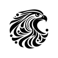 Falcon Tattoo Logo Clean and Creative Silhouette Symbol Vector Illustration