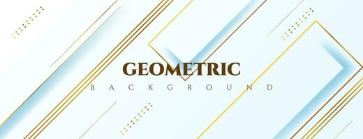 abstract white and gold geometric banner background vector