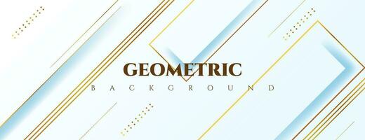 abstract white and gold geometric banner background vector