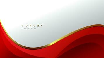 abstract red and gold background with wavy shape. corporate background design vector