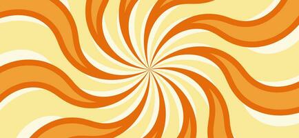 Caramel swirl background. Candy circular pattern. Chocolate rays vector