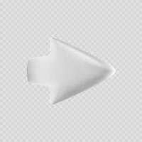 White arrow. Computer pointer or mouse cursor. White volume left arrow. Vector illustration