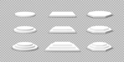 Round hexagonal and square stage collection. Vector illustration