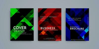 Colorful modern gradient covers brochure template set vector