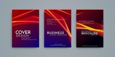 Modern brochure template geometric design set vector