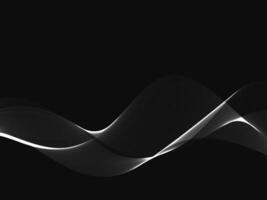 silver flowing wave design on dark background vector