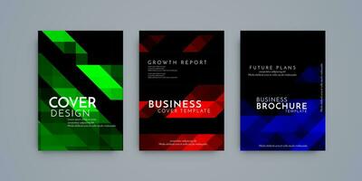 Modern brochure template geometric design set vector