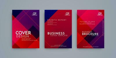 Modern brochure template geometric design set vector