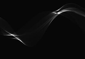 silver flowing wave design on dark background vector