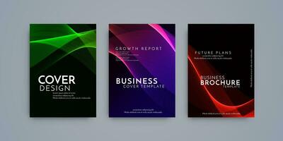 Colorful modern gradient covers brochure template set vector