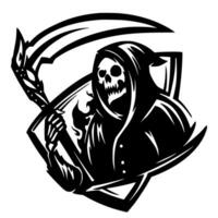 Grim Reaper Illustration. Mascot Logo Horror Darkness vector