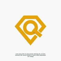 diamante letra q logo diseño modelo vector