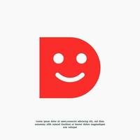 letter D smile logo design template vector