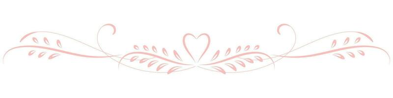 Vintage lines about love, pink and heart-shaped lines for decorating Valentine's Day cards. vector