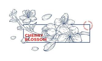 japonés sakura Cereza florecer camiseta ilustración diseño vector