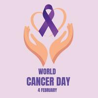 mundo cáncer día conciencia instagram enviar vector