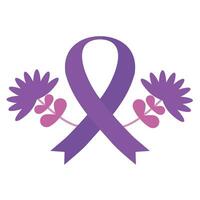 púrpura cinta Campaña Campaña para conciencia de cáncer día, mujer día, epilepsia día vector