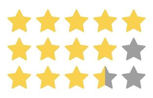 Five star review icon vector. Customer rating feedback symbol vector