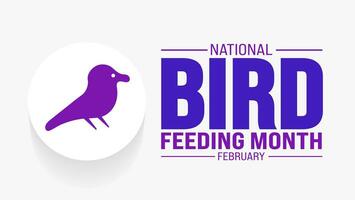 february is National Bird Feeding Month background template. Holiday concept. background, banner, placard, card, and poster design template. vector