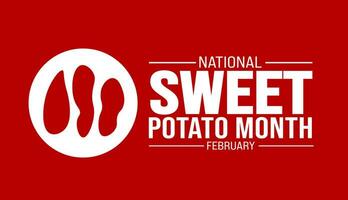 February is Sweet Potato Month background template. Holiday concept. background, banner, placard, card, and poster design template with text inscription and standard color. vector illustration.