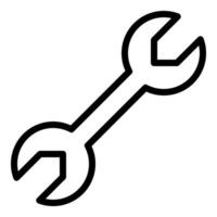 Wrench icon or logo illustration outline black style vector