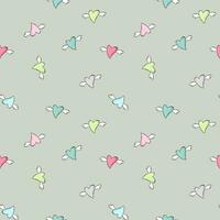 Cute colorful flying heart shapes seamless pattern Vector Image