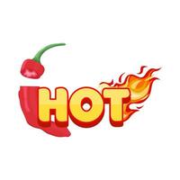 hot fire with hot chili illustration vector