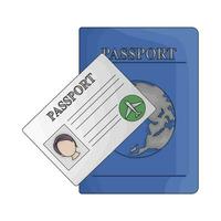 pasaporte libro con carné de identidad tarjeta pasaporte ilustración vector