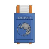 ticket in passport book illustration vector