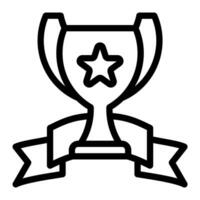 trofeo oro icono o logo ilustración contorno negro estilo vector